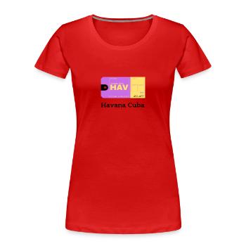 Havana Cuba - Women's Premium Organic T-Shirt - red - Front - Mia (176cm)