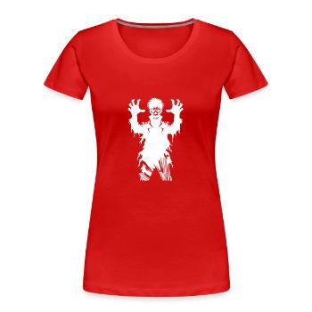 Grimmige Halloween Zombie Grusel Party - Frauen Premium Bio T-Shirt - Rot - Vorne - Mia (176cm)