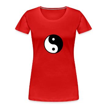 Yin Yang - Women's Premium Organic T-Shirt - red - Front - Mia (176cm)