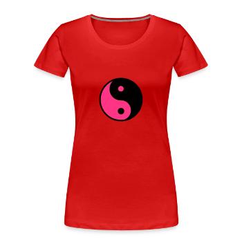 Yin Yang - Women's Premium Organic T-Shirt - red - Front - Mia (176cm)