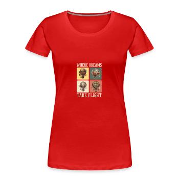 Heißluftballon - Frauen Premium Bio T-Shirt - Rot - Vorne - Mia (176cm)