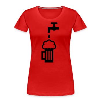 Bierkrug Zapfhahn (Bier Maßkrug Bierseidel Black) - Frauen Premium Bio T-Shirt - Rot - Vorne - Mia (176cm)