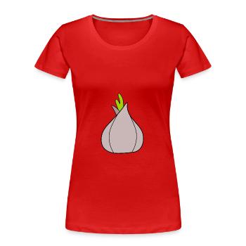 Zwiebel Gemüse vegan - Frauen Premium Bio T-Shirt - Rot - Vorne - Mia (176cm)