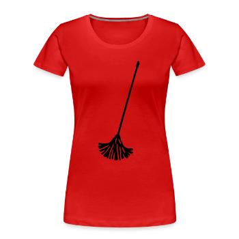 Wischmop - putzen - Frauen Premium Bio T-Shirt - Rot - Vorne - Mia (176cm)