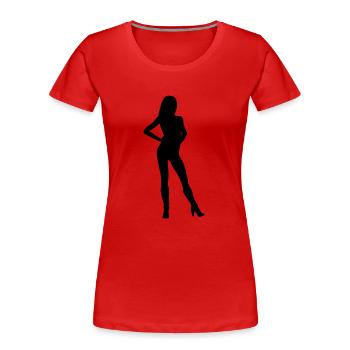 Woman body Silhouette vector design - Women's Premium Organic T-Shirt - red - Front - Mia (176cm)