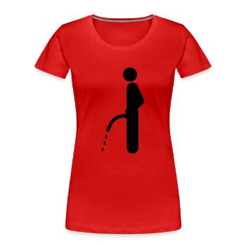 wc pimmel pisser - Frauen Premium Bio T-Shirt - Rot - Vorne - Mia (176cm)