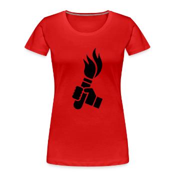 PYROTECHNIK - Frauen Premium Bio T-Shirt - Rot - Vorne - Mia (176cm)
