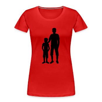 Geschwister Silhouette großer Bruder - Frauen Premium Bio T-Shirt - Rot - Vorne - Mia (176cm)