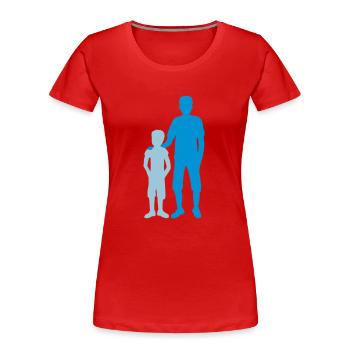 Silhouette großer Bruder Geschwister - Frauen Premium Bio T-Shirt - Rot - Vorne - Mia (176cm)