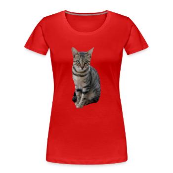 Chat chat chaton doux - T-shirt bio Premium Femme - rouge - Devant - Mia (176cm)