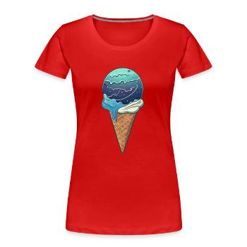 Eis-Planet Uranus - Frauen Premium Bio T-Shirt - Rot - Vorne - Mia (176cm)