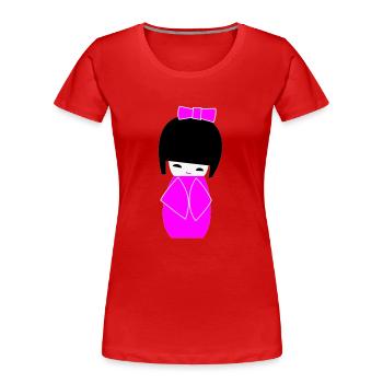 kokeshi - Women's Premium Organic T-Shirt - red - Front - Mia (176cm)