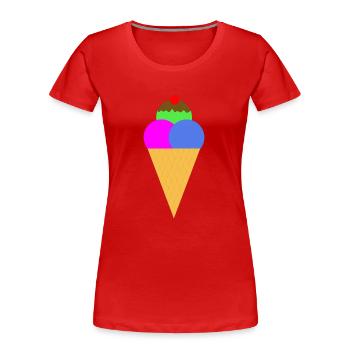 Ice cream - gelato - Women's Premium Organic T-Shirt - red - Front - Mia (176cm)