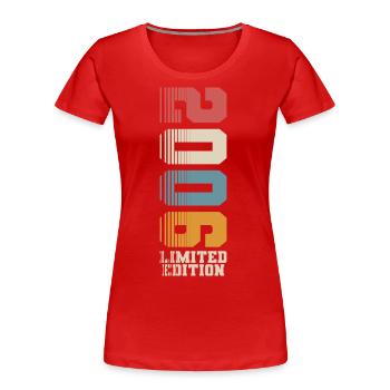 18th Birthday 2006 Year of birth Year of birth - Women's Premium Organic T-Shirt - red - Front - Mia (176cm)