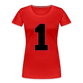 number1 - Frauen Premium Bio T-Shirt - Rot - Vorne - Mia (176cm)