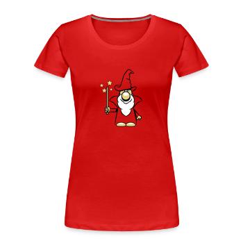 Wizard magic wand magic Hat - Women's Premium Organic T-Shirt - red - Front - Mia (176cm)