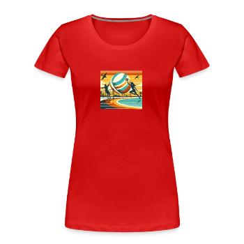 Beachvolleyball - Frauen Premium Bio T-Shirt - Rot - Vorne - Mia (176cm)