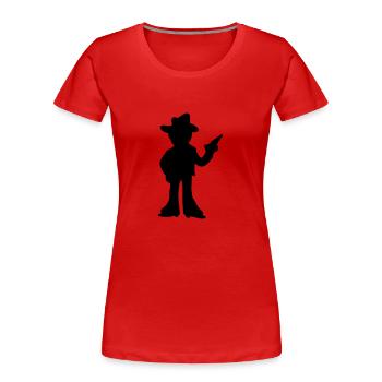 Cowboy - Sheriff - Schatten - Frauen Premium Bio T-Shirt - Rot - Vorne - Mia (176cm)