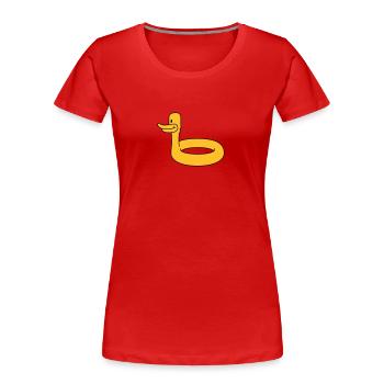 Duck Swimming Ring - T-shirt bio Premium Femme - rouge - Devant - Mia (176cm)