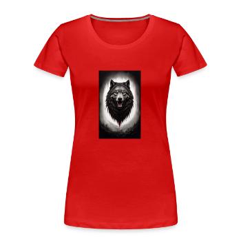 Werwolf | Wolf | Fabelwesen | Monster | Mystisch - Frauen Premium Bio T-Shirt - Rot - Vorne - Mia (176cm)