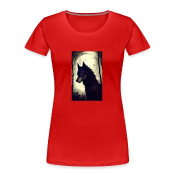 Werwolf | Wolf | Fabelwesen | Monster | Mystisch - Frauen Premium Bio T-Shirt - Rot - Vorne - Mia (176cm)