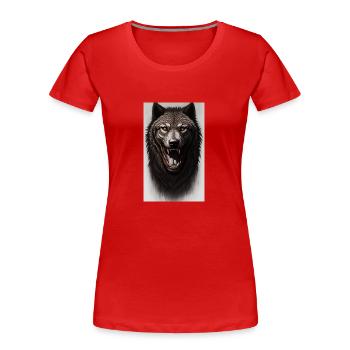 Werwolf | Wolf | Fabelwesen | Monster | Mystisch - Frauen Premium Bio T-Shirt - Rot - Vorne - Mia (176cm)