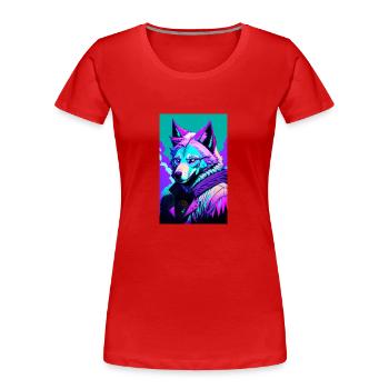 Werwolf | Wolf | Fabelwesen | Monster | Mystisch - Frauen Premium Bio T-Shirt - Rot - Vorne - Mia (176cm)