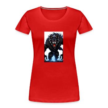 Werwolf | Wolf | Fabelwesen | Monster | Mystisch - Frauen Premium Bio T-Shirt - Rot - Vorne - Mia (176cm)