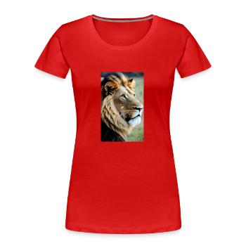 Leo | Animal | Predator | Roar | King | Africa - Women's Premium Organic T-Shirt - red - Front - Mia (176cm)