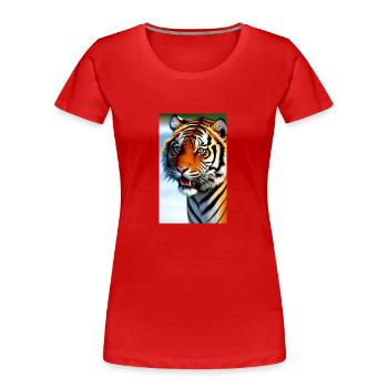 Tiger | Animal | Predator | Roar | King | Asia - Women's Premium Organic T-Shirt - red - Front - Mia (176cm)