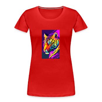 Tiger | Animal | Predator | Roar | King | Asia - Women's Premium Organic T-Shirt - red - Front - Mia (176cm)