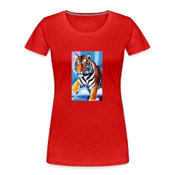 Tiger | Animal | Predator | Roar | King | Asia - Women's Premium Organic T-Shirt - red - Front - Mia (176cm)