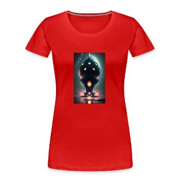 Alien | UFO | Spaceship | UAP | alien - Women's Premium Organic T-Shirt - red - Front - Mia (176cm)