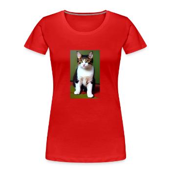 Cat | Pet | Cat Fan | cute | Kitten - Women's Premium Organic T-Shirt - red - Front - Mia (176cm)