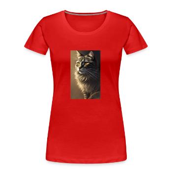 Cat | Pet | Cat Fan | cute | Kitten - Women's Premium Organic T-Shirt - red - Front - Mia (176cm)