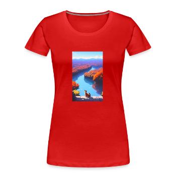 Cat | Pet | Cat Fan | Anime | Kitten - Women's Premium Organic T-Shirt - red - Front - Mia (176cm)