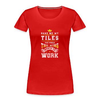 Apprenti professionnel de la maison d’artisans - T-shirt bio Premium Femme - rouge - Devant - Mia (176cm)