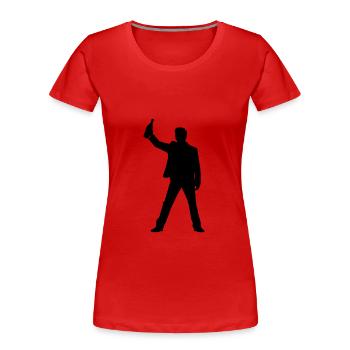 Betrunken Silhouette - Frauen Premium Bio T-Shirt - Rot - Vorne - Mia (176cm)
