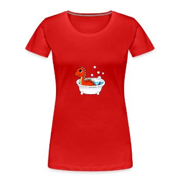 Bathtubs Dinosaur - Women's Premium Organic T-Shirt - red - Front - Mia (176cm)