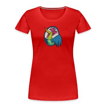 Musiciens de la ville de Brême : Coq pour les lève-tôt ! - T-shirt bio Premium Femme - rouge - Devant - Mia (176cm)