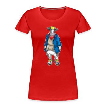 Kuh Inline skating Inline skates Sport - Frauen Premium Bio T-Shirt - Rot - Vorne - Mia (176cm)