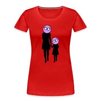 Familie Silhouette Liebe Kinder Eltern Mama Papa - Frauen Premium Bio T-Shirt - Rot - Vorne - Mia (176cm)