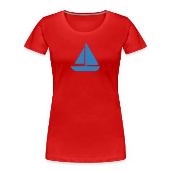 Segelboot Design - Frauen Premium Bio T-Shirt - Rot - Vorne - Mia (176cm)