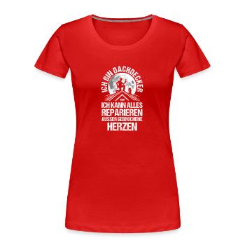 Maître Couvreur Couvreur - T-shirt bio Premium Femme - rouge - Devant - Mia (176cm)