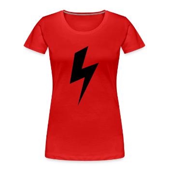 Strom Blitz Elektro Icon - Frauen Premium Bio T-Shirt - Rot - Vorne - Mia (176cm)