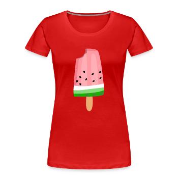 | de crème glacée au melon Sucettes glacées - T-shirt bio Premium Femme - rouge - Devant - Mia (176cm)