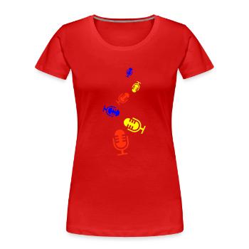 Mikrofon Symbol - Frauen Premium Bio T-Shirt - Rot - Vorne - Mia (176cm)