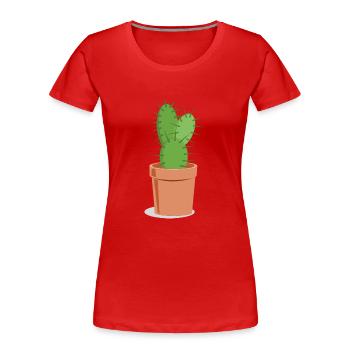 Prickly cactus - Women's Premium Organic T-Shirt - red - Front - Mia (176cm)