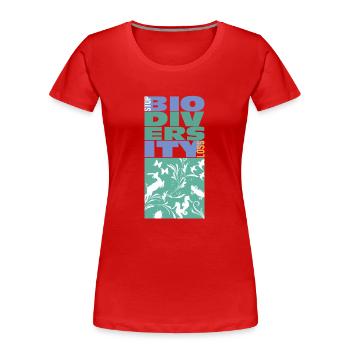 Stop Biodiversity loss - Frauen Premium Bio T-Shirt - Rot - Vorne - Mia (176cm)