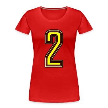 2 - Women's Premium Organic T-Shirt - red - Front - Mia (176cm)